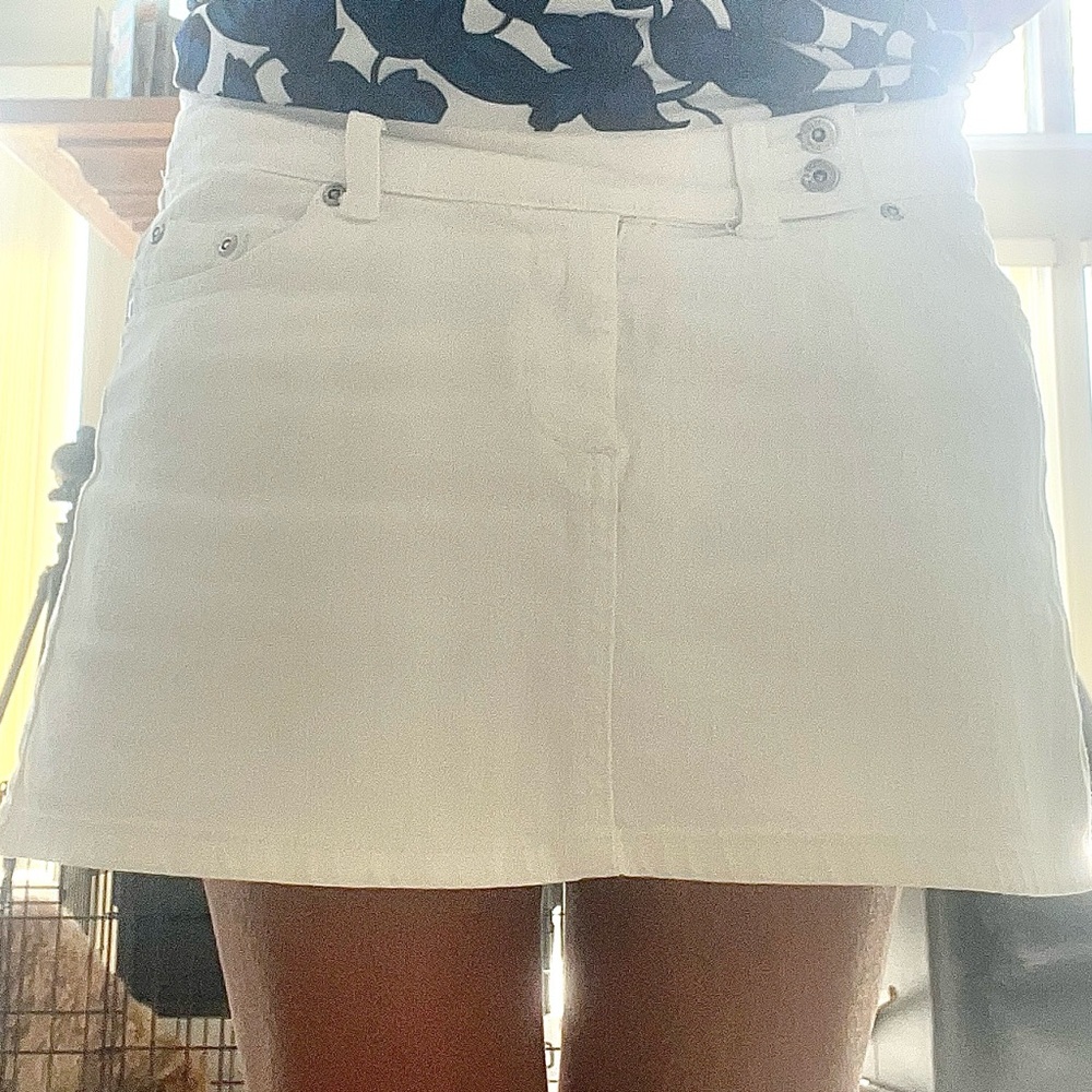 White Jean Skirt
